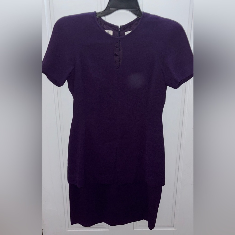 Liz Claiborne VINTAGE Sz.8 Dark Purple Short Sleeve Dress